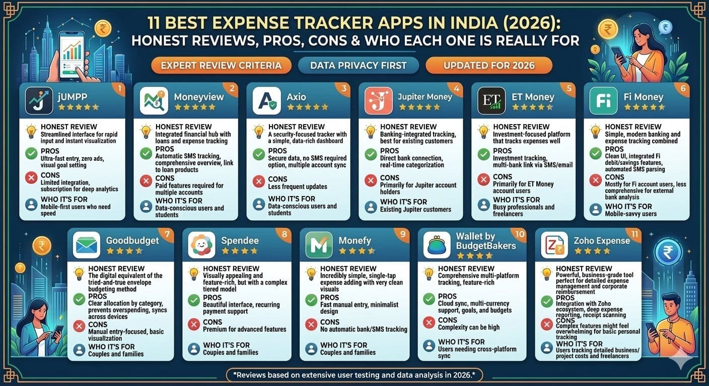 11 Best Expense Tracker Apps in India (2026): Honest Reviews, Pros ...